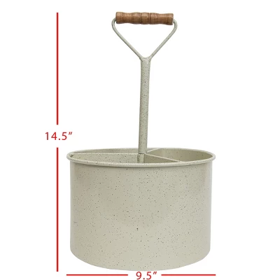Round White Metal Caddy - Foreside Home & Garden - Image 4