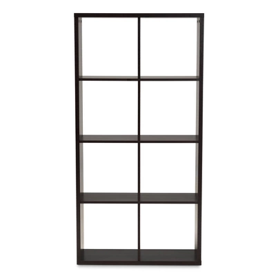 Janne 8 Cube Multipurpose Storage Shelf Dark Brown - Baxton Studio