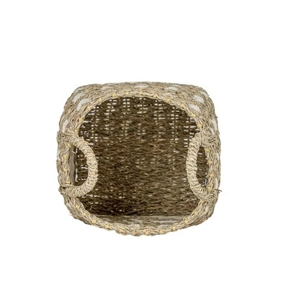 10 Inch Basket White Seagrass & Rope By Foreside Home & Garden - Image 3