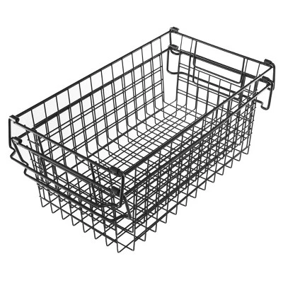 Set Of 2 Storage Bins - Basket Set For Toy, Kitchen, Closet, And Bathroom Storage - Medium Shelf Organizers With Handles By Home-Complete (Black) - Image 8