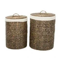 Set Of 2 Traditional Sea Grass Storage Baskets Brown - Olivia & May