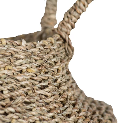 White Rope & Seagrass Belly Basket - Foreside Home & Garden - Image 3