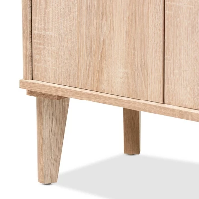 Fella Two-Tone Oak And Entryway Shoe Cabinet With Drawer Brown - Baxton Studio - Image 5