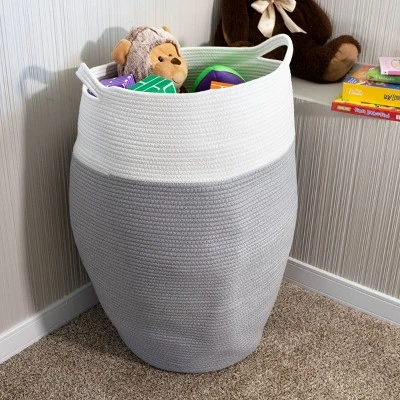Home-Complete Cotton Rope Laundry Basket - Image 7