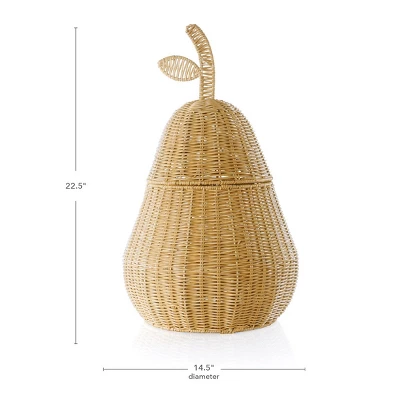 Kaplan Early Learning Pear Washable Wicker Floor Basket - Image 4
