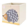 3 Sprouts Large 13 Inch Square Children's Foldable Fabric Storage Cube Organizer Box Soft Toy Bins, Pet Hedgehog And Dotted Sheep (2 Pack)