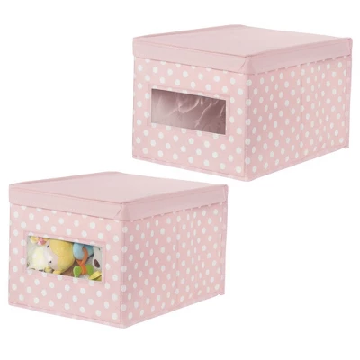 MDesign Child/Kids Fabric Closet Storage Box, Large, Polka Dot, 2 Pack - Image 10