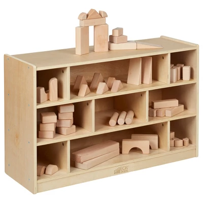 ECR4Kids Mobile Block Storage Cart, 38in, Classroom Furniture, Natural - Image 2