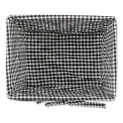 Design Imports Set Of 3 S Antique White Chicken Wire Gingham Check Liner Baskets Black/White