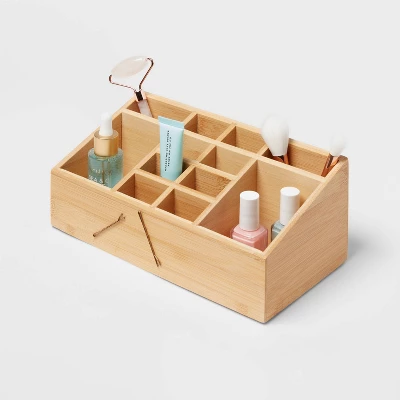 10" X 5" X 4" 12 Compartment Bamboo Countertop Organizer - Brightroomâ„¢ - Image 3