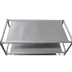 Home Basics 30 Pair Non-Woven Multi-Purpose Stackable Free-Standing Shoe Rack, Grey