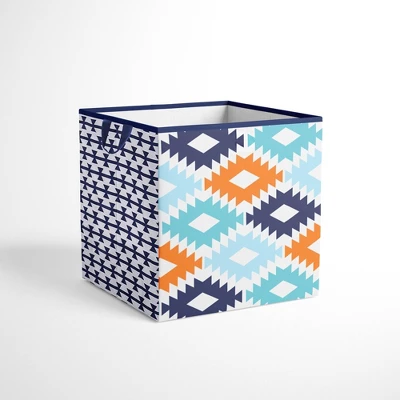 Bacati - Liam Aztec Design Fox Aqua/Orange/Navy Storage Box Small