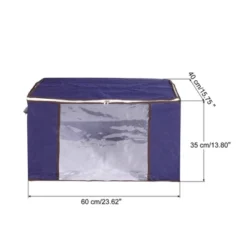 Unique Bargains Clothes Storage Bag With Reinforced Handles Foldable Closet Organizers With Clear Window