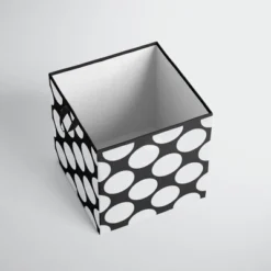 Bacati - Dots/Pin Stripes Black/White Storage Box Small