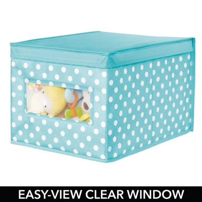 MDesign Child/Kids Fabric Closet Storage Box, Large, Polka Dot, 2 Pack - Image 4