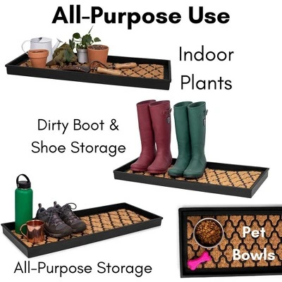 BirdRock Home Rubber Boot Tray With Coir Insert - 34 Inch - Image 2
