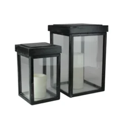 Kaemingk Set Of 2 Lidded Black Fir Wood Display Boxes 16.5"