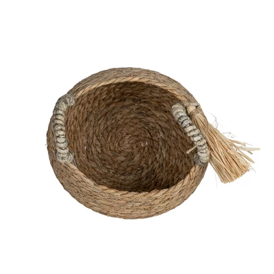 Brown Basket Woven Seagrass & Corn Husk By Foreside Home & Garden - Image 3