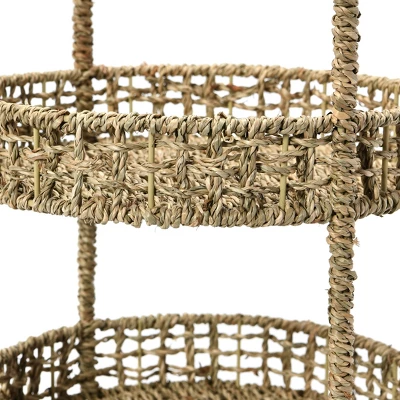 Household Essentials 2 Tier Tray Seagrass - Image 3