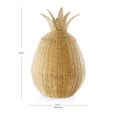 Kaplan Early Learning Pineapple Washable Wicker Floor Basket - Image 3
