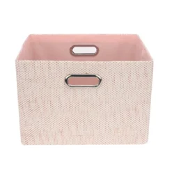 Lambs & Ivy Pink Foldable/Collapsible Storage Bin/Basket Organizer With Handles