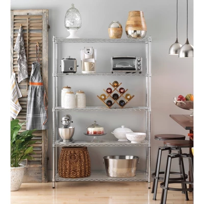 Whitmor 5 Tier Supreme Large Shelving Chrome Silver - Image 2