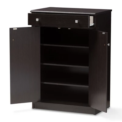 Dariell Modern And Contemporary Finished Shoe Cabinet Dark Brown - Baxton Studio