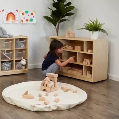 ECR4Kids Mobile Block Storage Cart, 38in, Classroom Furniture, Natural - Image 6