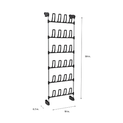 Organize It All Overdoor 12 Pair Shoe Rack Basic Collection - Image 7