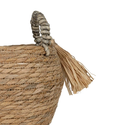 Brown Basket Woven Seagrass & Corn Husk By Foreside Home & Garden - Image 4