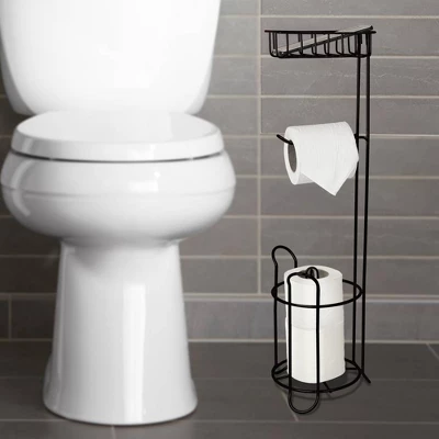 Standing Tissue Roll Holder With I-phone Storage - Nusteel - Image 5