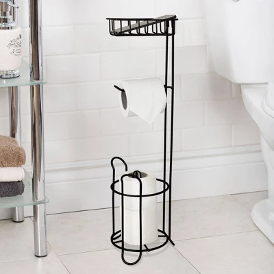 Standing Tissue Roll Holder With I-phone Storage - Nusteel - Image 4