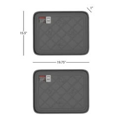 All Weather Boot Tray - Small Water-Resistant Plastic Utility Shoe Mat For Indoor And Outdoor Use In All Seasons By Stalwart (Set Of Two, Dark Grey)