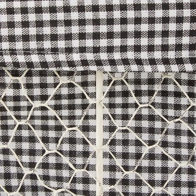 Design Imports Set Of 3 S Antique White Chicken Wire Gingham Check Liner Baskets Black/White - Image 3