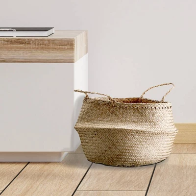 Seagrass Basket With Handles 12" X 19" Natural - Storied Home - Image 2