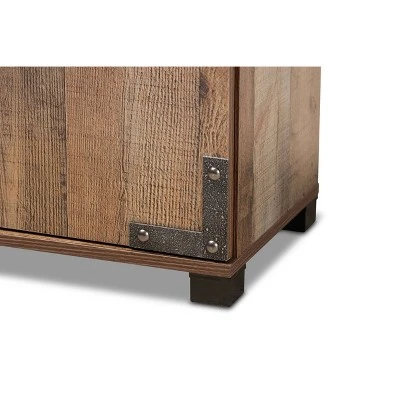 2 Door Cyrille Wood Shoe Cabinet Brown - Baxton Studio - Image 5