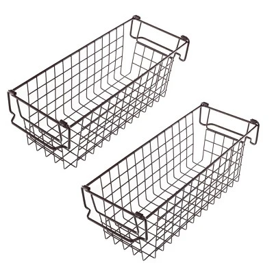 Set Of 2 Storage Bins - Basket Set For Toy, Kitchen, Bathroom, And Closet Storage - Small Shelf Organizers With Handles By Home-Complete (Brown) - Image 7