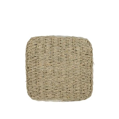 10 Inch Basket White Seagrass & Rope By Foreside Home & Garden - Image 2