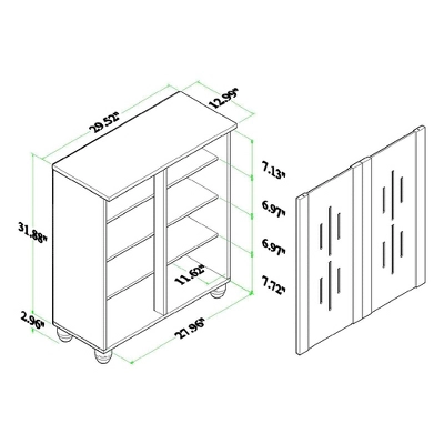 Renley Espresso Wood 2 Door Shoe Storage Cabinet Brown - Baxton Studio - Image 10