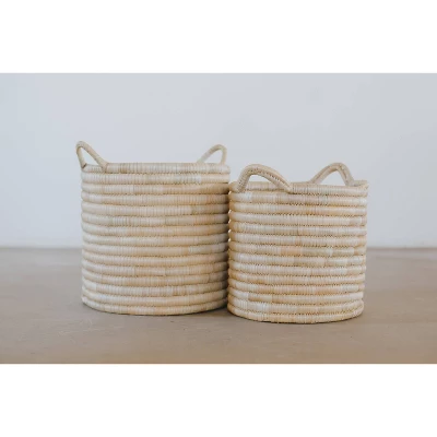 Mo's Crib Medium Handcrafted Karula Basket With Handles - Image 2