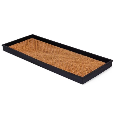 BirdRock Home Rubber Boot Tray With Coir Insert - 34''Lx14''W - Image 3