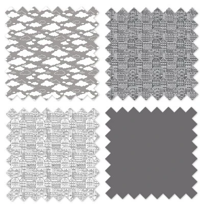 Bacati - Clouds In The City White/Gray Storage Box Large - Image 5