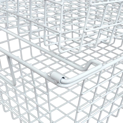 Set Of 2 Storage Bins - Basket Set For Toy, Kitchen, Closet, And Bathroom Storage - Medium Shelf Organizers With Handles By Home-Complete (White) - Image 9