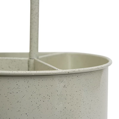 Round White Metal Caddy - Foreside Home & Garden - Image 2