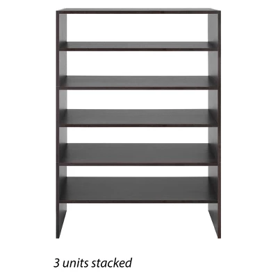 Whitmor 24" Stackable Wide 2 Shelf Storage Organizer Brown - Image 3