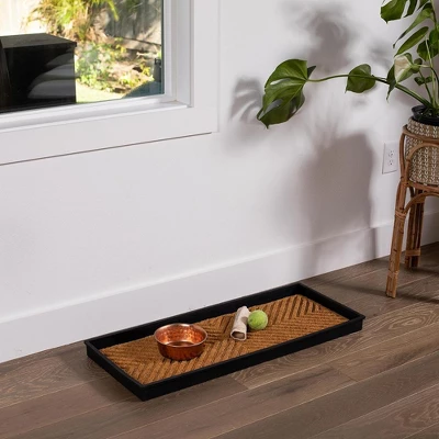 BirdRock Home Rubber Boot Tray With Coir Insert - 34''Lx14''W - Image 2