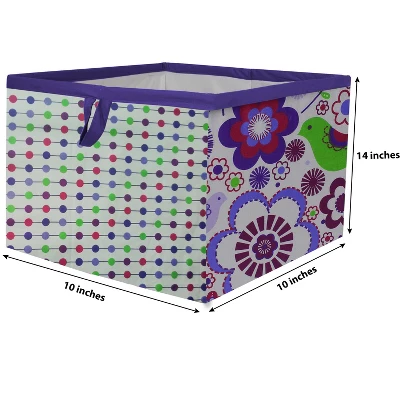 Bacati - Botanical Purple Storage Box Large - Image 3