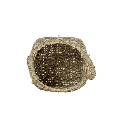 6.75 Inch Basket White Seagrass & Rope By Foreside Home & Garden - Image 3