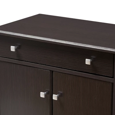 Dariell Modern And Contemporary Finished Shoe Cabinet Dark Brown - Baxton Studio - Image 4