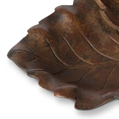 Park Hill Collection Cast Aluminum Grape Leaf Basket Large